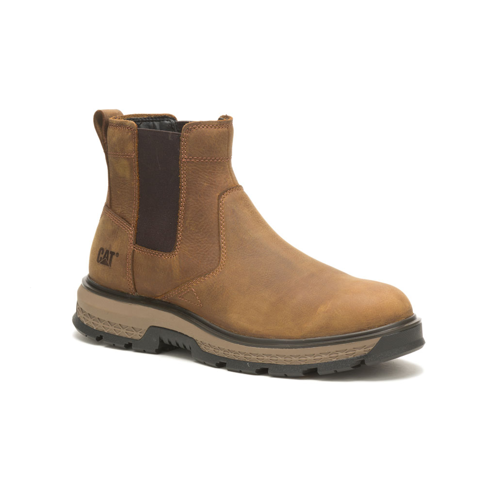 Botas De Seguridad Caterpillar Exposition Chelsea / Astm/Soft Puntera Hombre Marrom | Chile-326514KJ