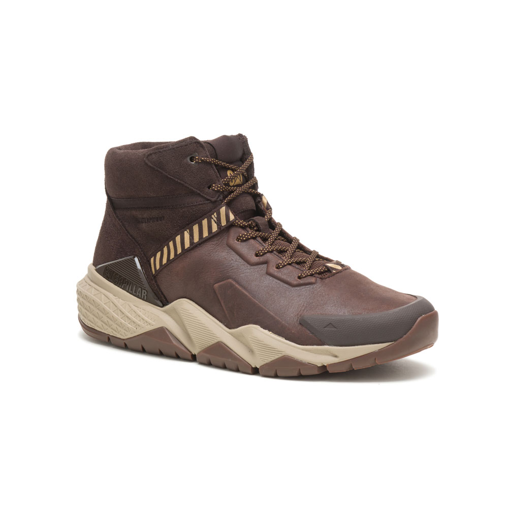Botines Caterpillar Context Mid Wp Hombre Marrom Oscuro | Chile-914072MJP