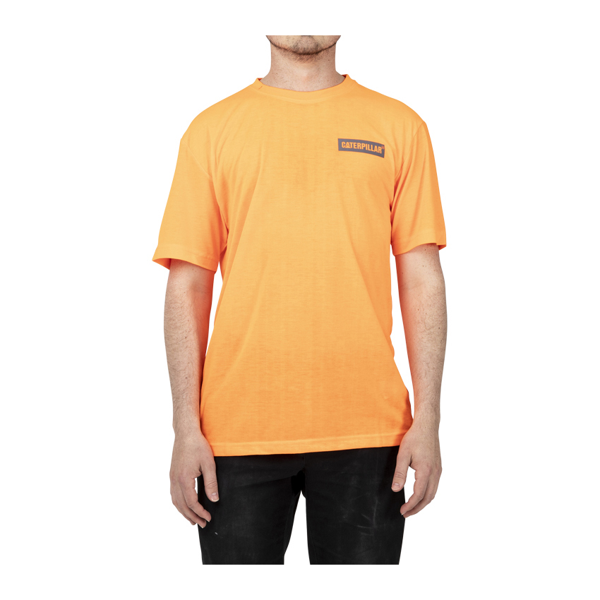 Camisetas Caterpillar Triton Block S/S Hombre Naranjas | Chile-289057BNF