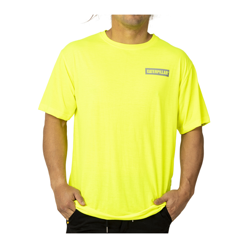 Camisetas Caterpillar Triton Block S/S Hombre Amarillos | Chile-417963BRT