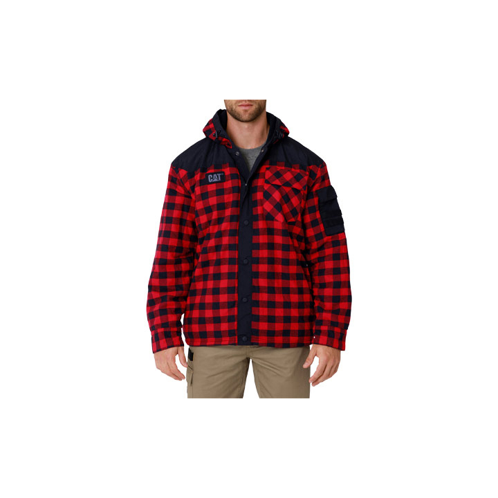 Chaquetas Caterpillar Sequoia Hombre Rojos Negros | Chile-901538BRO
