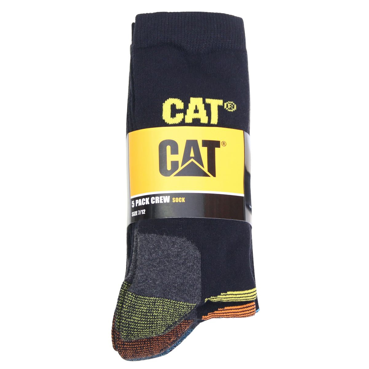 Medias Caterpillar 5 Pack Crew Hombre Negros | Chile-796831EMW
