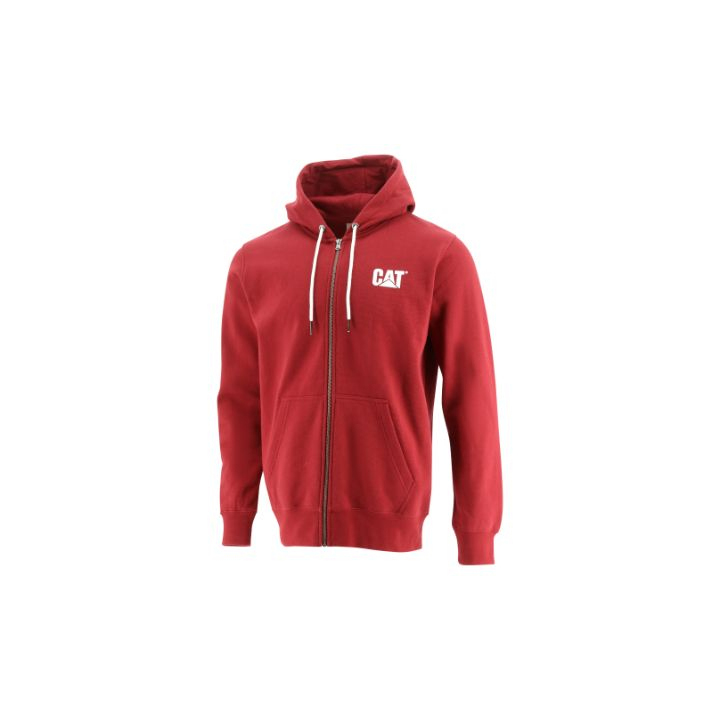 Sudaderas Caterpillar Foundation Fz Dm Encapuchado Sweatshirt Hombre Rojos Oscuro | Chile-802163LOA