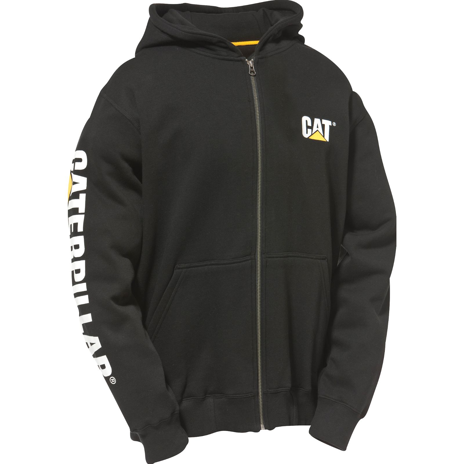 Sudaderas Caterpillar Full Zip Encapuchado Hombre Negros | Chile-198675KMT