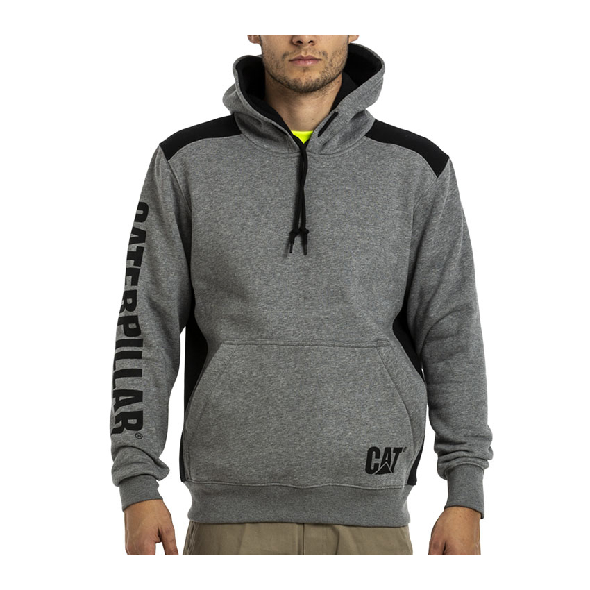 Sudaderas Caterpillar Logo Panel Encapuchado Sweat Hombre Grises Oscuro | Chile-631589GUQ