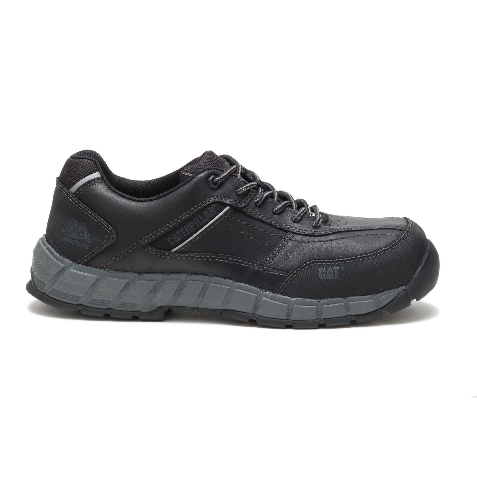 Zapatillas Caterpillar Streamline Cuero Composite Puntera Hombre Negros | Chile-512608LWN
