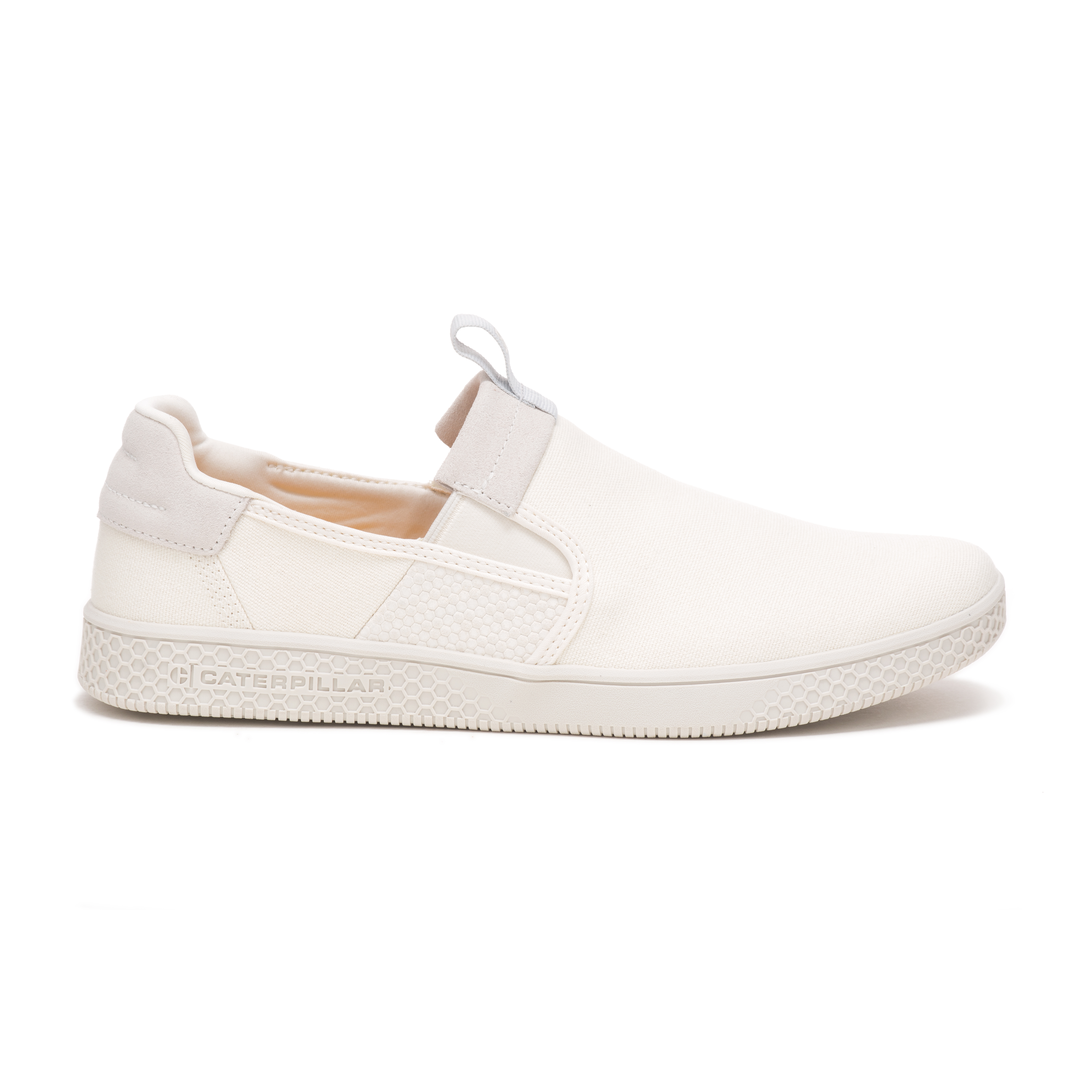 Zapatos Casuales Caterpillar Pause Slip On Lona Hombre Blancos | Chile-209841WEA